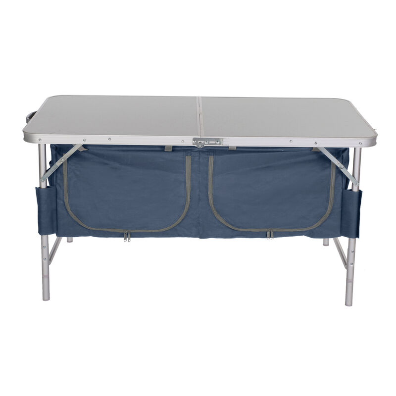 Fold-N-Half Table with Heat-Resistant Top and Storage Bins image number 4