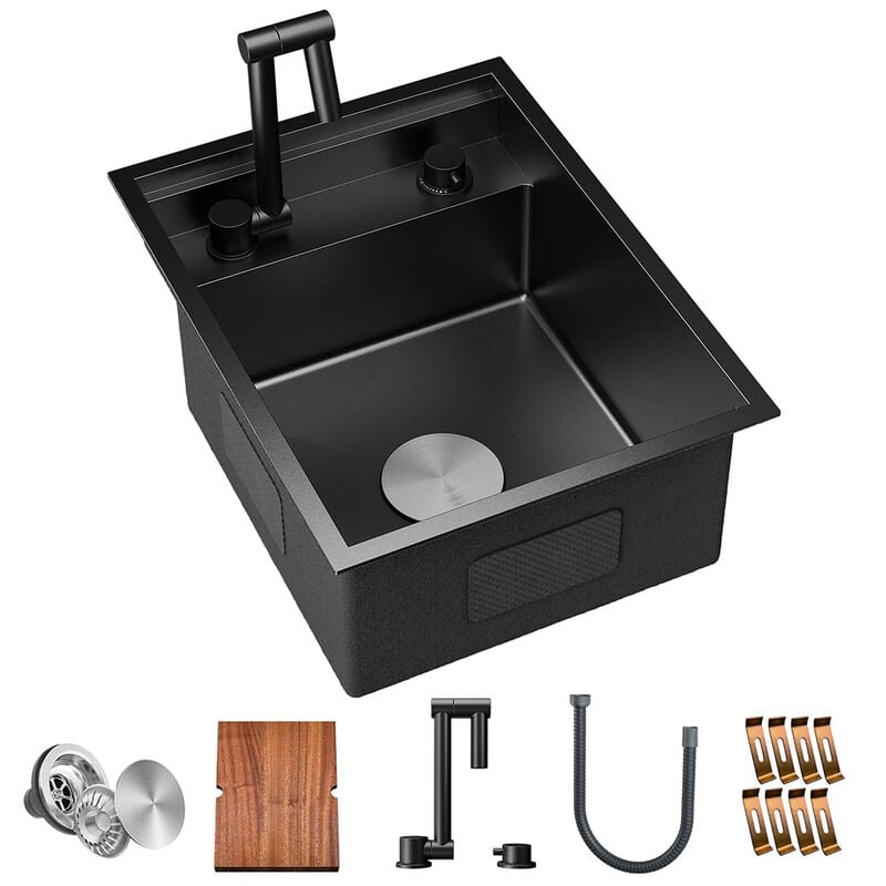 WELLFE RV Kitchen 16 x 21 x 9 in Undermount Bar Sink, 16 Gauge
