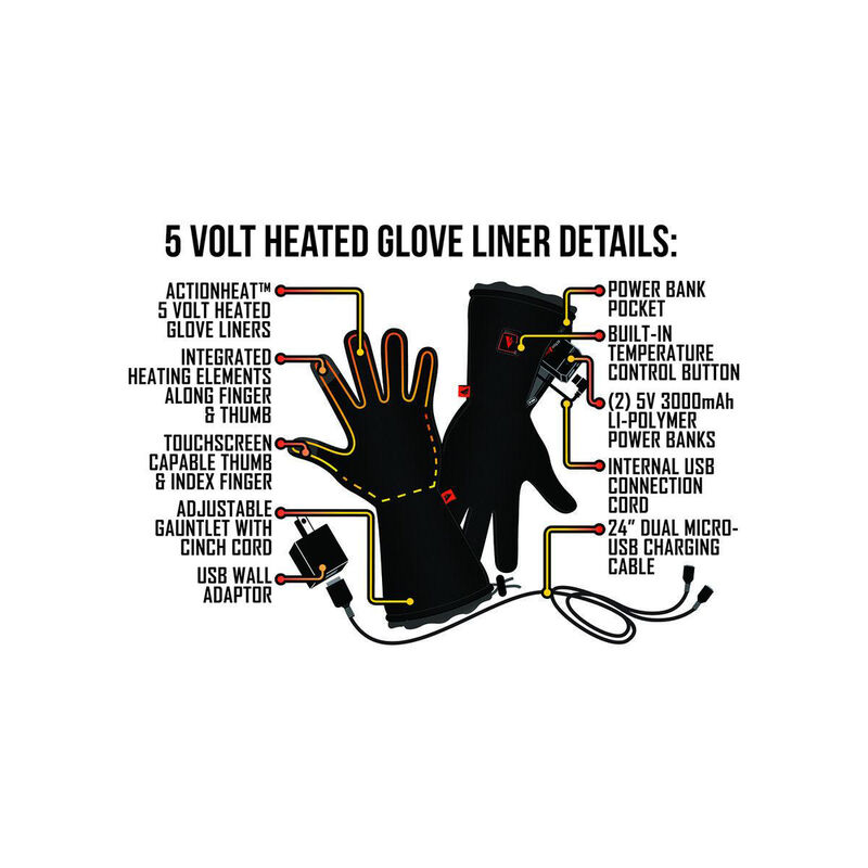 Temp360 Men's 5V Battery Heated Glove Liner image number 2