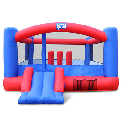 Sunny & Fun Inflatable Bouncy Castle with Built-In Posts