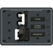 Blue Sea Systems Traditional Metal Panel, 120V AC 30A Toggle Source Selector
