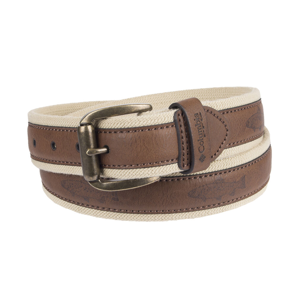 Columbia Men's 38MM Stretch  Belt With Overlay & Fish Emboss Overton's