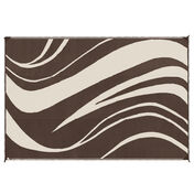 LED Illuminated Patio Mat with Wave Design, 9' x 12', Brown