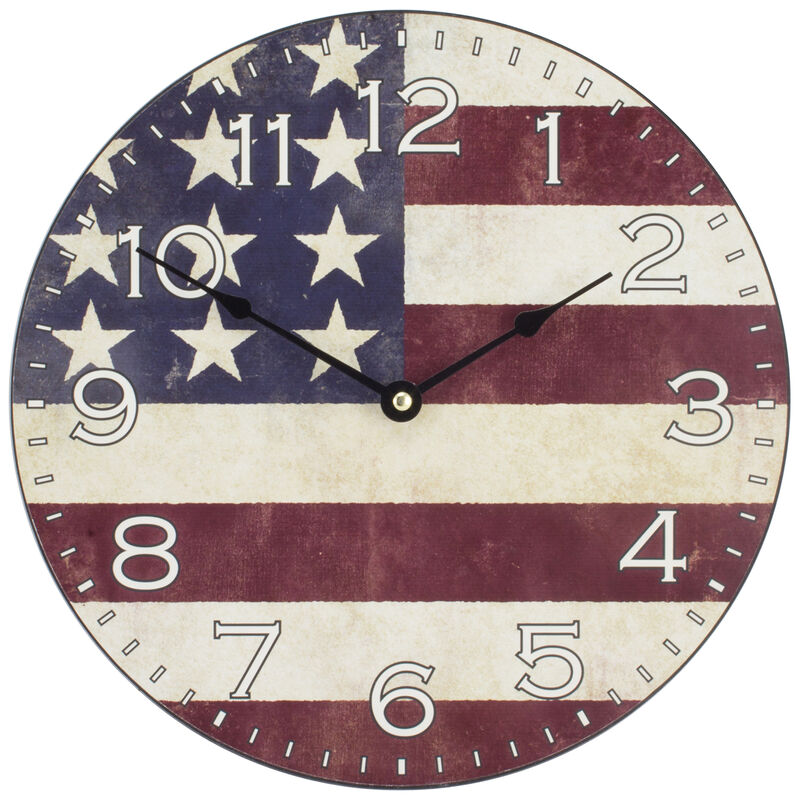 La Crosse 12" American Flag Wall Clock image number 1