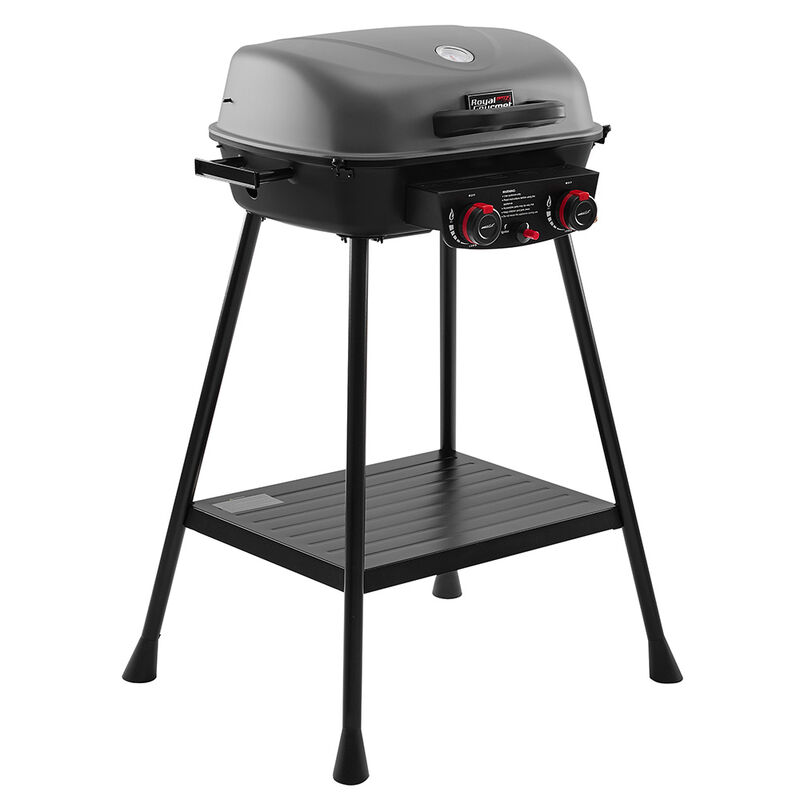 Royal Gourmet Portable 2-Burner Gas Grill w/ Stand & Shelf image number 13