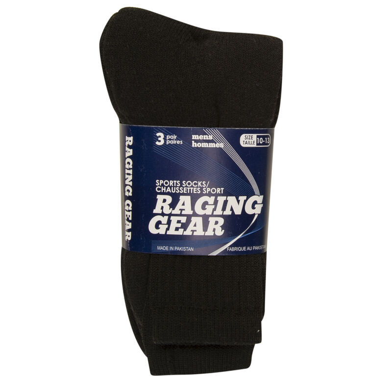 Raging Gear Men’s Athletic Crew Socks, 3-Pack image number 1