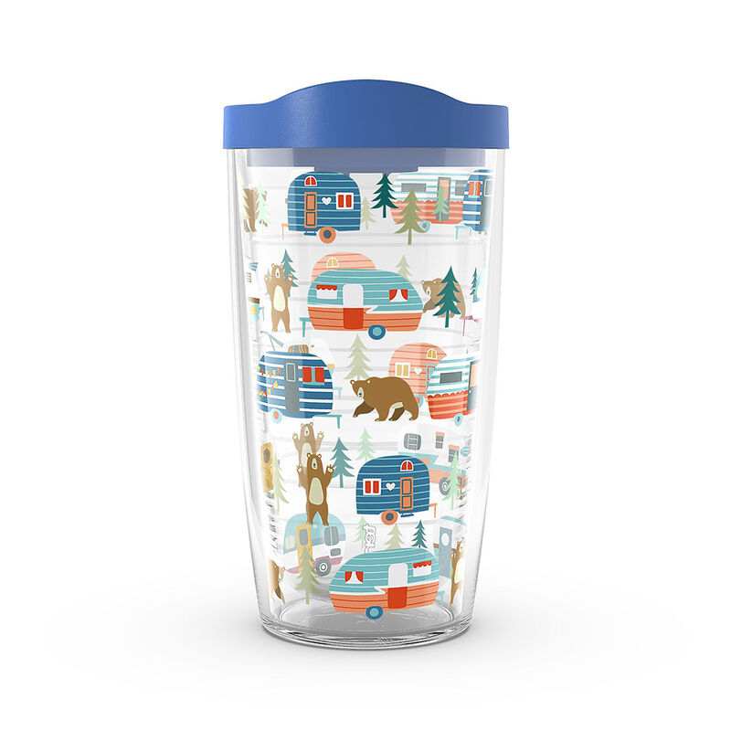 Tervis 16-oz. Tumbler with Travel Lid, Retro Camper with Bears image number 1