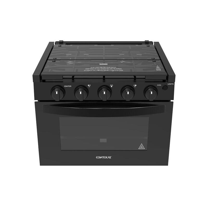 CONTOURE GR-17TCBB 17" 3-Burner Drop-In Gas Range, Black