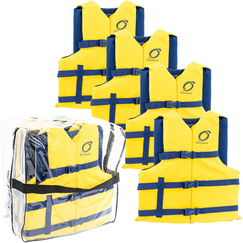 Universal Adult Life Jackets 4-Pack, Yellow image number 1