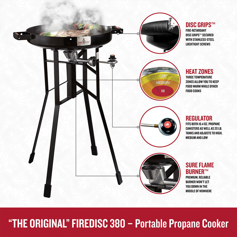 Original Series FIREDISC 380 Portable Propane Cooker&mdash;Jet Black image number 4