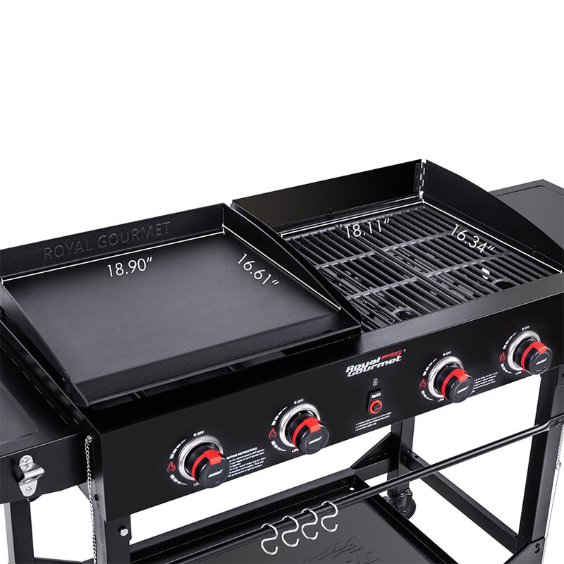 Royal Gourmet 4-Burner Portable Flat Top Gas Grill and Griddle Combo image number 16
