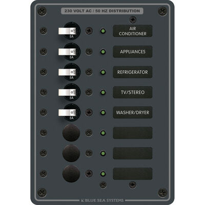Blue Sea Systems Panel, 230V AC (European), 8 Positions