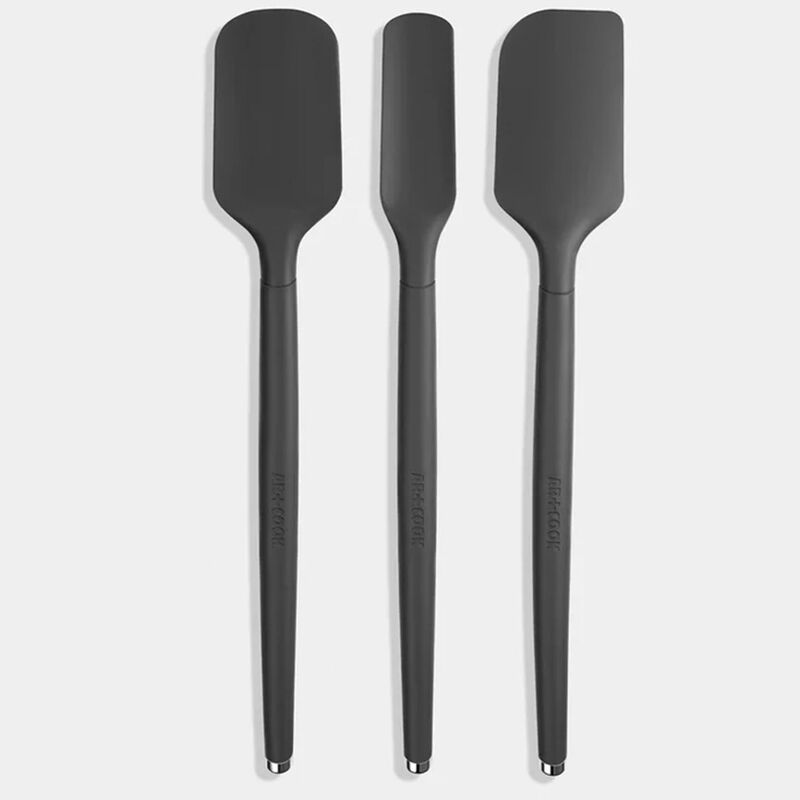Art and Cook 3 Piece Silicone Spatula Set, Black