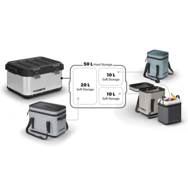 Dometic GO Soft 20L Portable Gear/Cooler Storage - Ash image number 6