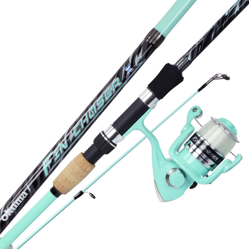 Okuma Fin Chaser "X" Spinning Combo, 6'6" Rod / Size 30 Reel, Seafoam image number 1