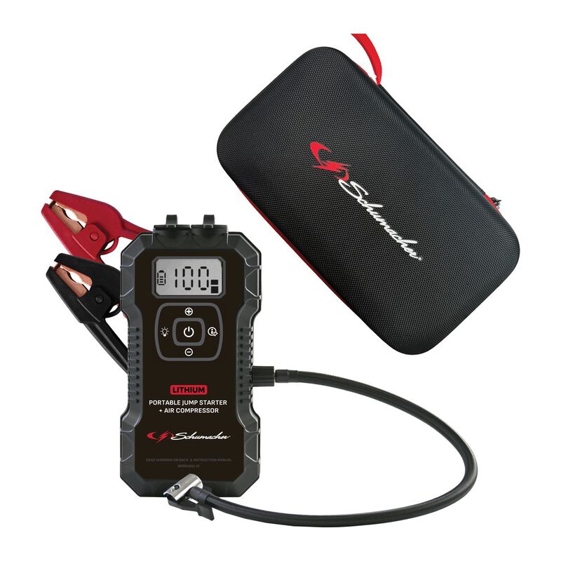 Schumacher Electric SL1687 1800A Lithium Jump Starter & Power Pack with Air Compressor