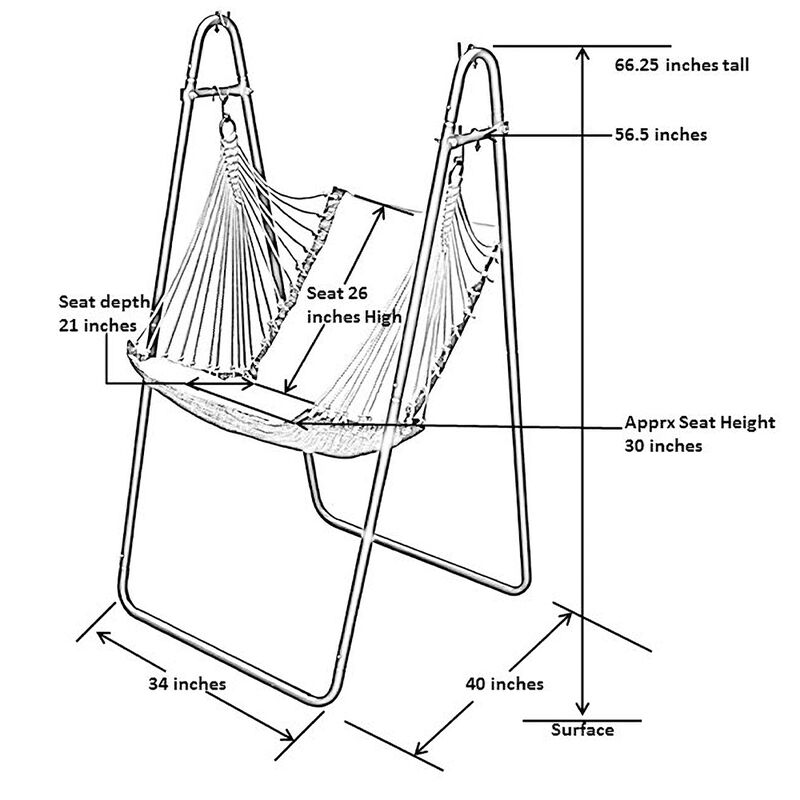 Algoma Soft Comfort Cushion Hanging Swing Chair and Stand image number 9