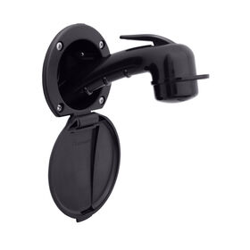 Ambassador Marine Recessed Shower with Small Sprayer and Plastic Lid, Black