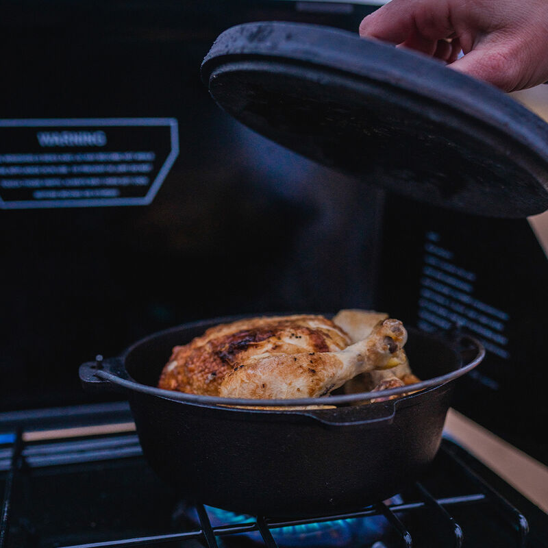 Stansport 8-Quart Pre-Seasoned Cast Iron Dutch Oven with Flat Bottom image number 7