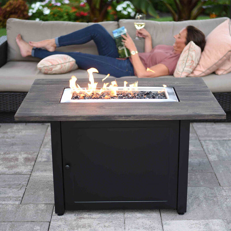 Endless Summer Marc Outdoor Rectangular Steel Frame LP Gas Fire Pit image number 4