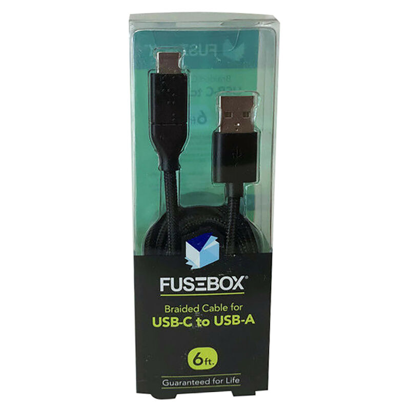 FuseBox USB-C To USB-A Cable, 6 Ft. image number 1