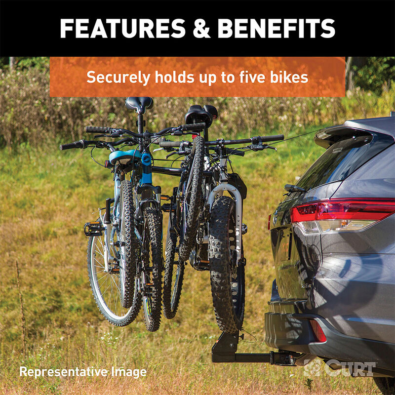 CURT 18065 Premium Hitch-Mounted 5 Bike Rack, 2 inch Shank image number 5