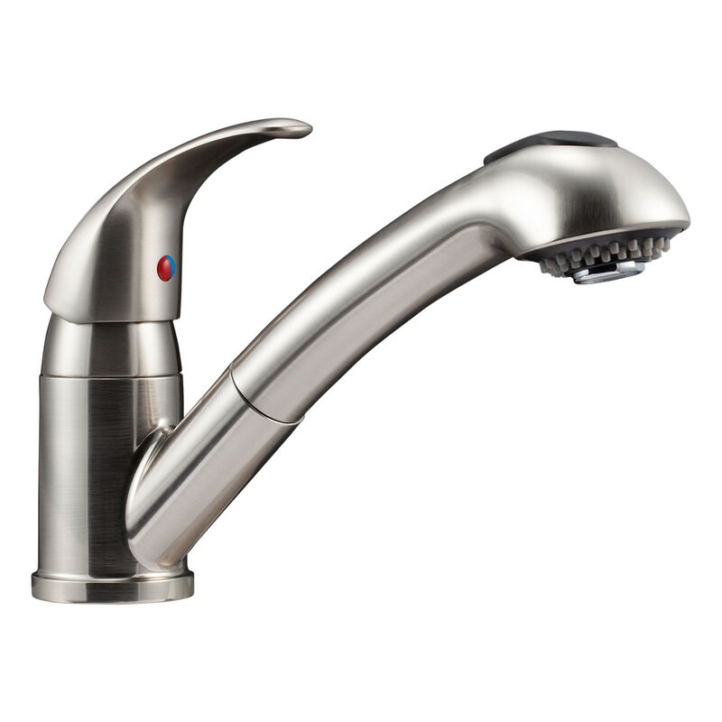 Dura Faucet Designer Pull-Out RV Kitchen Faucet, Brushed Satin Nickel image number 1