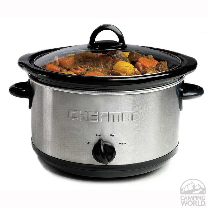 Chefman 6 qt. Round Stainless Steel Slow Cooker image number 2