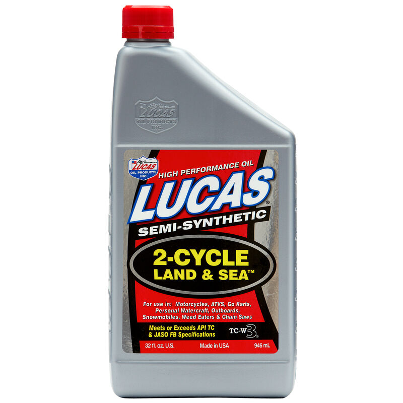 Lucas Oil Semi-Synthetic TC-W3 2-Cycle Land And Sea Oil, Quart image number 1