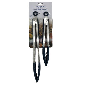 Phantom Chef 2-Piece Silicone Tong Set, Navy