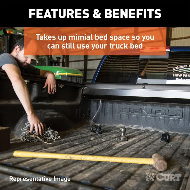 CURT 60638 OEM Puck System 2-5/16" Ball Gooseneck Kit, Ram image number 7