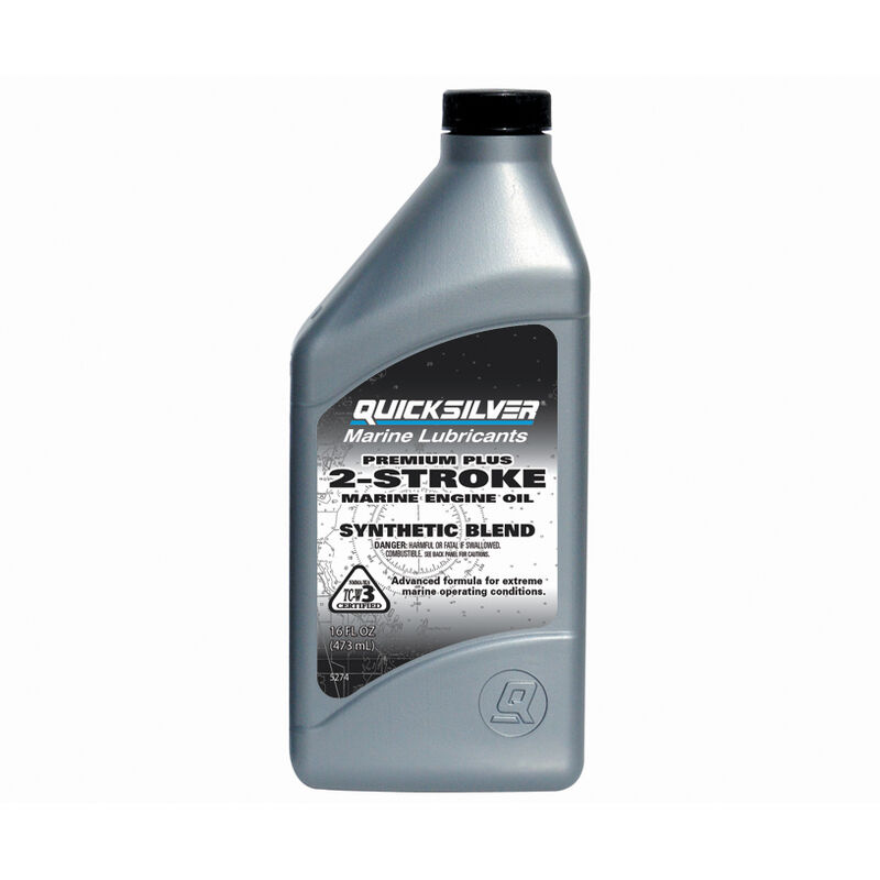 Quicksilver Premium Plus 2-Cycle TC-W3 Outboard Oil, Pint image number 1