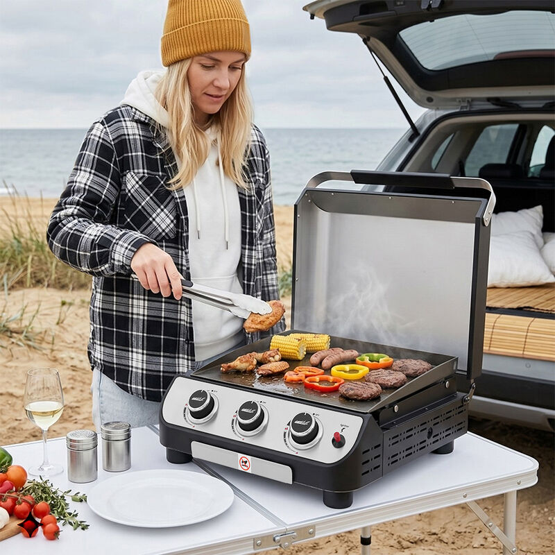 Royal Gourmet PD1505S Portable Flat Top Gas Griddle with Hood image number 5