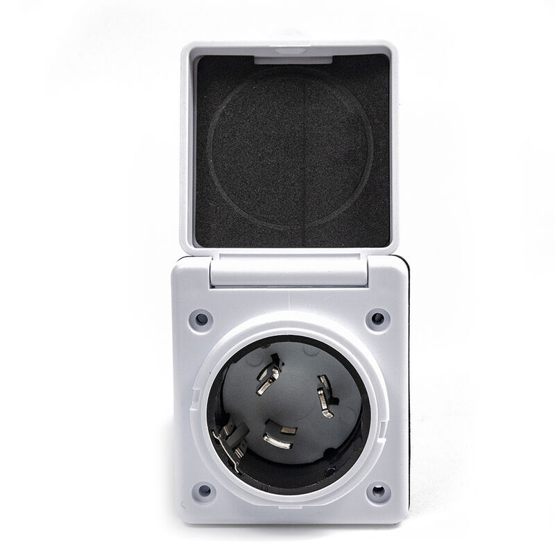 Electric World 50A RV Inlet in White w/Stainless Steel Cover image number 2