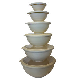 Phantom Chef 12-Piece Plastic Stackable Mixing Bowl Set w/ TPR Lid