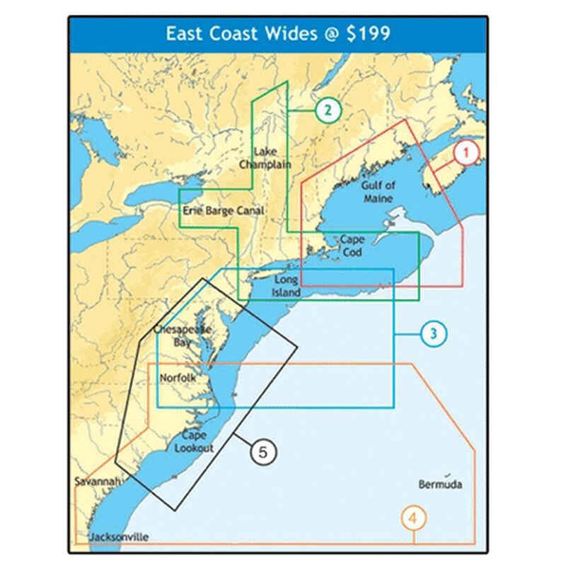 C-MAP NT+ Wide Map, Passamaquoddy Bay To Narragansett Bay image number 1