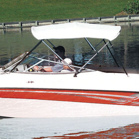 Shademate Bimini Top White Vinyl Fabric/Boot Only, 3-Bow 5'L x 32"H, 67"-72"W