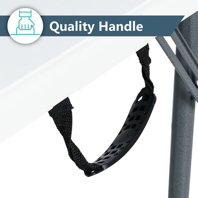 Peakform 4' Adjustable Fold-in-Half Table, White image number 6