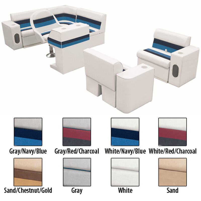 Deluxe Pontoon Seats w/Toe Kick Base, Group 6 Package Plus Stand, White