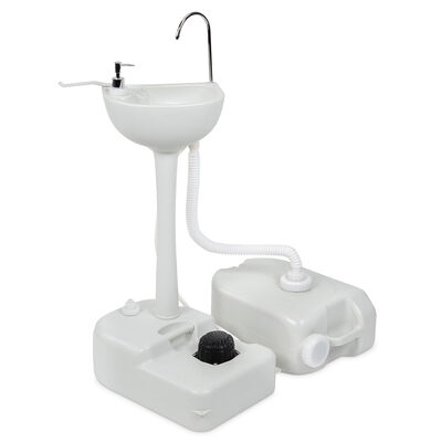 Outdoor 4.5 Gallon Portable Sink with Foot Pump, Soap Dispenser, and Waste Tank