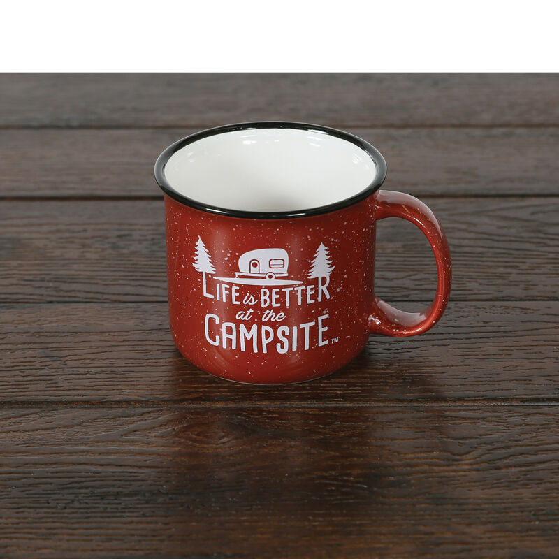 Camco Life is Better at the Campsite Mug, Red Enamel, 14 oz. image number 7