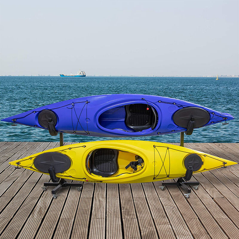 RaxGo Freestanding 2-Kayak Storage Rack with Wheels image number 6