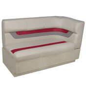 Toonmate Designer Pontoon Left-Side Corner Couch - TOP ONLY - Platinum/Dark Red/Mocha