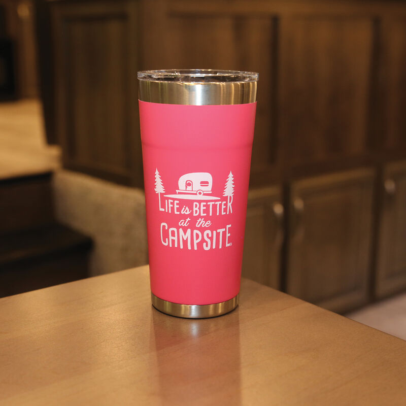 Life is Better at the Campsite Insulated Tumbler, Pink, 20 oz. image number 2