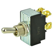 BEP DPST Chrome Plated Toggle Switch, Off/On