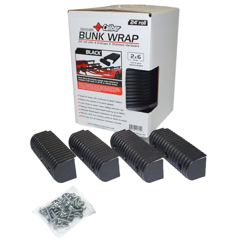 Caliber Bunk Wrap Kit, 24' Roll with 4 Endcaps, 2" x 6" Wrap, Black image number 6