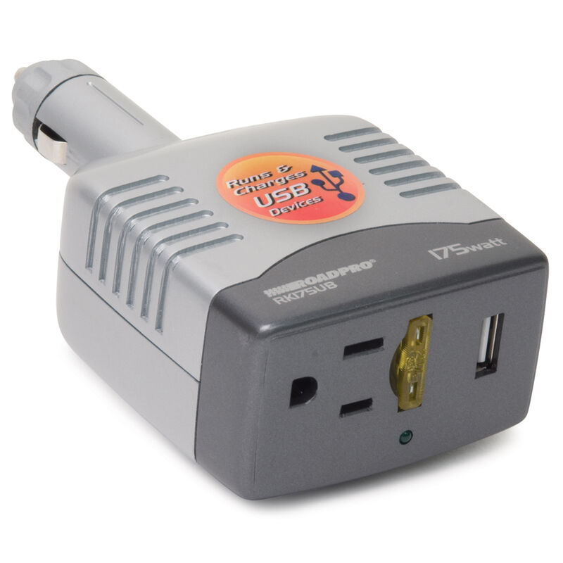 RoadPro 140/175-Watt Power Inverter With USB Port image number 1