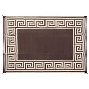 Reversible Greek Motif Design Patio Mat, 9' x 12', Coffee/Brown