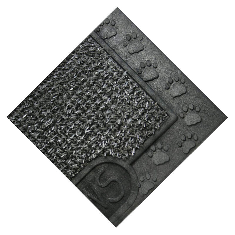 GrassWorx Clean Machine "Wipe Your Paws" Doormat, 18" x 30", Flint image number 3