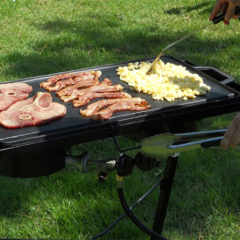 King Kooker 14" x 28" Two-Sided Pre-Seasoned Cast Iron Griddle image number 2